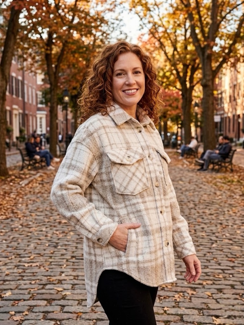 Neutral Plaid Oversized Shacket